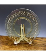 (1) Vintage Yellow Glass Salad Plate Luncheon Bubble Hobnail 7.5&quot; - $34.27 CAD