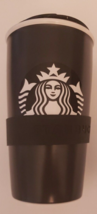Starbucks Black Matte Ceramic 12oz Travel Mug 2016 Tumbler/ Silicone Bracelet - £11.18 GBP