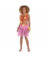 5 Pc Hawaiian Luau Child&#39;s Flower Lei Bra Wristlet and Grass Hula Skirt Kit - £9.06 GBP