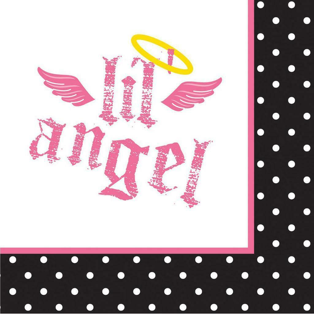 Little Lil&#39; Angel 1st Birthday Dessert Napkins 16 Per Package Birthday New - $2.65