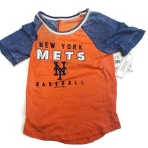 MLB New York Mets Burnout Alt Short Sleeve T-Shirt Girls Size S 6/6X - £8.71 GBP