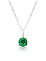 Authentic Crislu May Birthstone Charm Pendant in Platinum - Emerald - £65.94 GBP