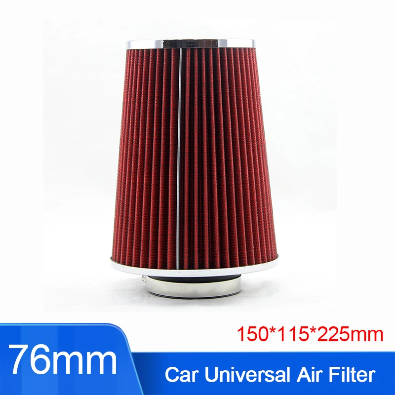 Universal 3Inch 76mm Sports Air Filter Cold Air Intake Clamp-On High Performance - £19.90 GBP