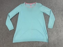 Lilly Pulitzer Sweater Womens Small Aqua Blue Cashmere Pullover Scoop Ne... - $24.74