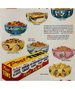 1954 Post Cereal Ten Pack Variety Advertisement Breakfast Foods Post-Ten... - €25,64 EUR