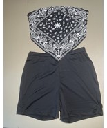 Shein Black And White Bandana Style Top With Black Shorts Women’s L - $290.79 MXN