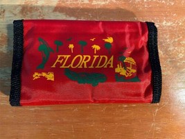 Florida Souvenir Tri-fold Wallet Red Alligator Dolphin Palm Tree Beach Card Hold - £3.91 GBP