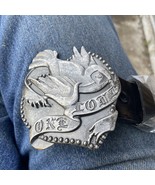 ONE LOVE HEART WITH DOVE BELT BUCKLE ANTIQUE FINISH W/ Leather Belt 52” New - $38.61