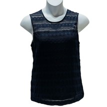 Ann Taylor Womens Size L Blue Lined Lace Sleeveless Shell Top New - £12.94 GBP