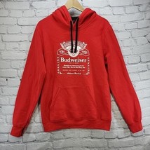 Budweiser Hoodie Red Pullover Hooded Jacket Mens Unisex Sz S Small - $29.69
