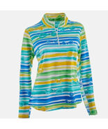NWT Ladies IBKUL KATE Peri Yellow Long Sleeve Mock Golf Shirt - size L - $77.00 CAD