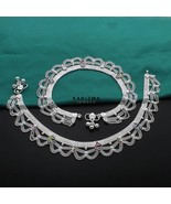 Real Sterling Silver Indian women Bridal Pink CZ Anklet Ankle Bracelet 1... - €211,43 EUR