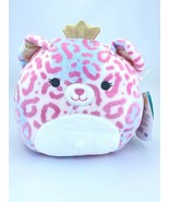 Squishmallow Brandi 8&quot; Pink Cheetah Cat 2021 KellyToy Plush - £13.64 GBP