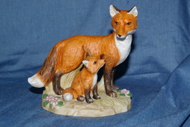 Homco Mother and Baby Fox Figurine #1417 Home Interiors & Gifts - $11.00