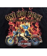 Harley Davidson One Hot Piece Mens Hanes Graphic T Shirt Black Crew Neck... - £17.74 GBP