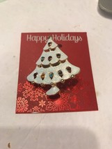 Christmas Tree Pin Brooch Gorgeous Sapphire Color Crystal Ships N 24h - $25.15