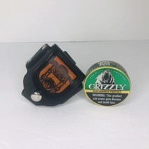 Leather Snuff Tobacco Chew Dip Can Holster Holder W/ Belt Loop Motorcycle - $34.55
