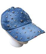 Bedazzled Rhinestone Stars Hat Strap Back Baseball Cap Denim Look Destre... - £4.97 GBP