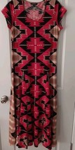 Ralph Lauren BLACK LABEL Maxi Dress Ladies L Southwest Aztec Cotton Knit... - $65.20