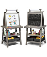 3 In 1 Double-Sided Storage Art Easel W/ Paint Cups For Kids Writing Ear... - £119.66 GBP