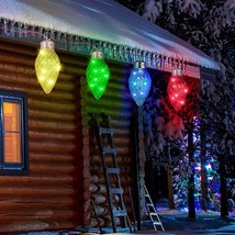 4Ct Twinkling Multicolor Led Jumbo C9 C7 Bulb Christmas Lights 12Ft. Wit... - $78.99