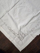 Antique French White Flat Sheet With Lace Inserts+ 2 pillow shams 88&quot;x95... - $94.05