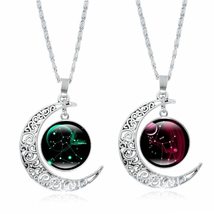 Men Boys Sliver 12 Zodiac Celestial Jewelry 12 Constellation Moon Necklace Penda - £8.96 GBP