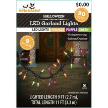 Way To Celebrate Halloween Garland LED Mini Lights Multicolor 9&quot; 90-Count - $18.80