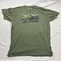 Men T-Shirt Green Short Sleeves Green Label Organic Cotton Mountains Spe... - £13.95 GBP