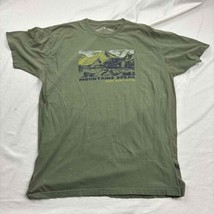 Men T-Shirt Green Short Sleeves Green Label Organic Cotton Mountains Spe... - £14.12 GBP