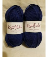 Lot 2 Knit Picks Swish Superwash Yarn - Dk Blue DUSK 25150 - $9.89