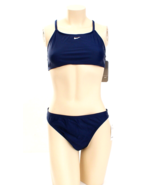 Nike 2-Piece Navy Blue Bikini Two Piece Racer Back Swim Suit Women&#39;s Siz... - £41.39 GBP