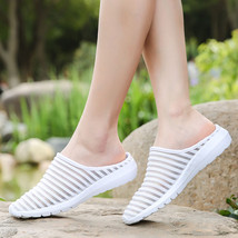 Fashion Slip On Ladies Summer White Shoes For Women Lightweight Woman Flats Mesh - £21.35 GBP