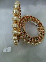 Rajasthani Gold plated high quality kundan bangles jewelry set Bridal Dulhan 11 - £72.73 GBP