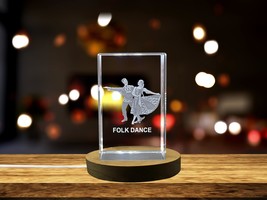 LED Base included | International Folk Dancers | 3D Engraved Crystal - £31.96 GBP+