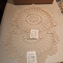 NEW with tags, 16&quot; x 16&quot; Round 100% cotton doily lot of 2, Beige - £8.59 GBP