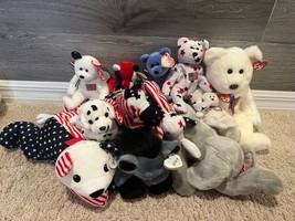 Patriotic Beanie Baby &amp; Beanie Buddy Lot 4th Of July Election America US... - £21.22 GBP