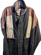 Roper Range Gear Men&#39;s Size Large Tan/Black Leather Shoulders Flannel Li... - $94.05