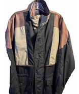 Roper Range Gear Men&#39;s Size Large Tan/Black Leather Shoulders Flannel Li... - £58.96 GBP