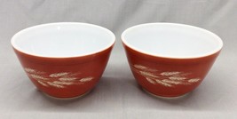 Lot 2 Vintage Pyrex 401 Autumn Harvest Wheat Oven Baking Mixing Bowls 750ml b - £21.02 GBP