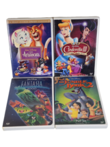 Disney DVD Lot of 4 Aristocats Cinderella 3 Fantasia Jungle Book USED - £7.05 GBP