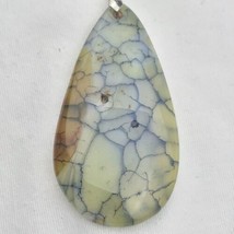 Dragonfly Wing Stone Agate Pendant Necklace Choker 19 Inch Translucent New - £7.85 GBP