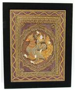 Framed Antique Myanmar Thai Burmese Kalaga Padded Tapestry with Phoenix ... - €213,13 EUR