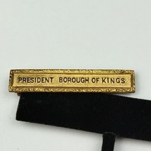 Antique President Borough Of Kings State of New York Pin Blue And Gold  - £33.63 GBP