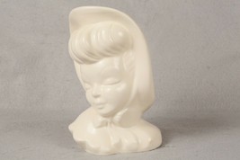RARE Off White Head Vase Lady in Bonnet 6 3/4&quot; Height Vintage - £21.16 GBP