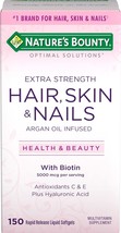 Nature&#39;s Bounty Optimal Solutions Hair Skin &amp; Nails Extra Strength Softgels, 150 - £28.76 GBP