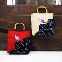 Womens Handbag Handmade Embroidery Lotus Flowers Bags - £31.97 GBP