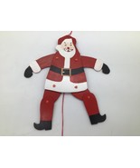 Handmade Wooden Santa Claus Pull String Jointed Christmas Decoration 11” - €12,74 EUR