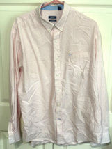 Izod Mens Pink Stripe XL Long Sleeve No Iron Stretch Shirt - $9.90