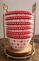 Pioneer Woman ~ 7-Piece Set ~ FANCY FLOURISH ~ 6-Ramekin Cups &amp; 1-Caddy (4) - €64,72 EUR